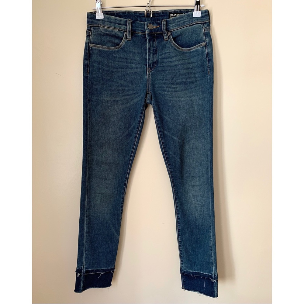 Blank NYC • 27 • Crybaby Cropped Skinny Medium Wash Denim Jeans Layered Hem